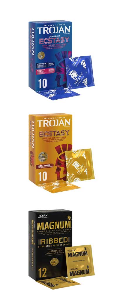 trojan condom types